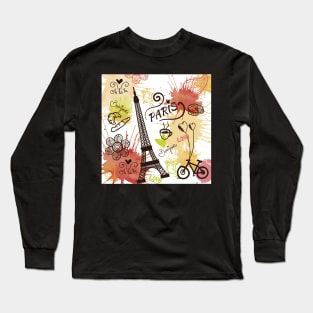 Paris, France, Travel Poster Long Sleeve T-Shirt